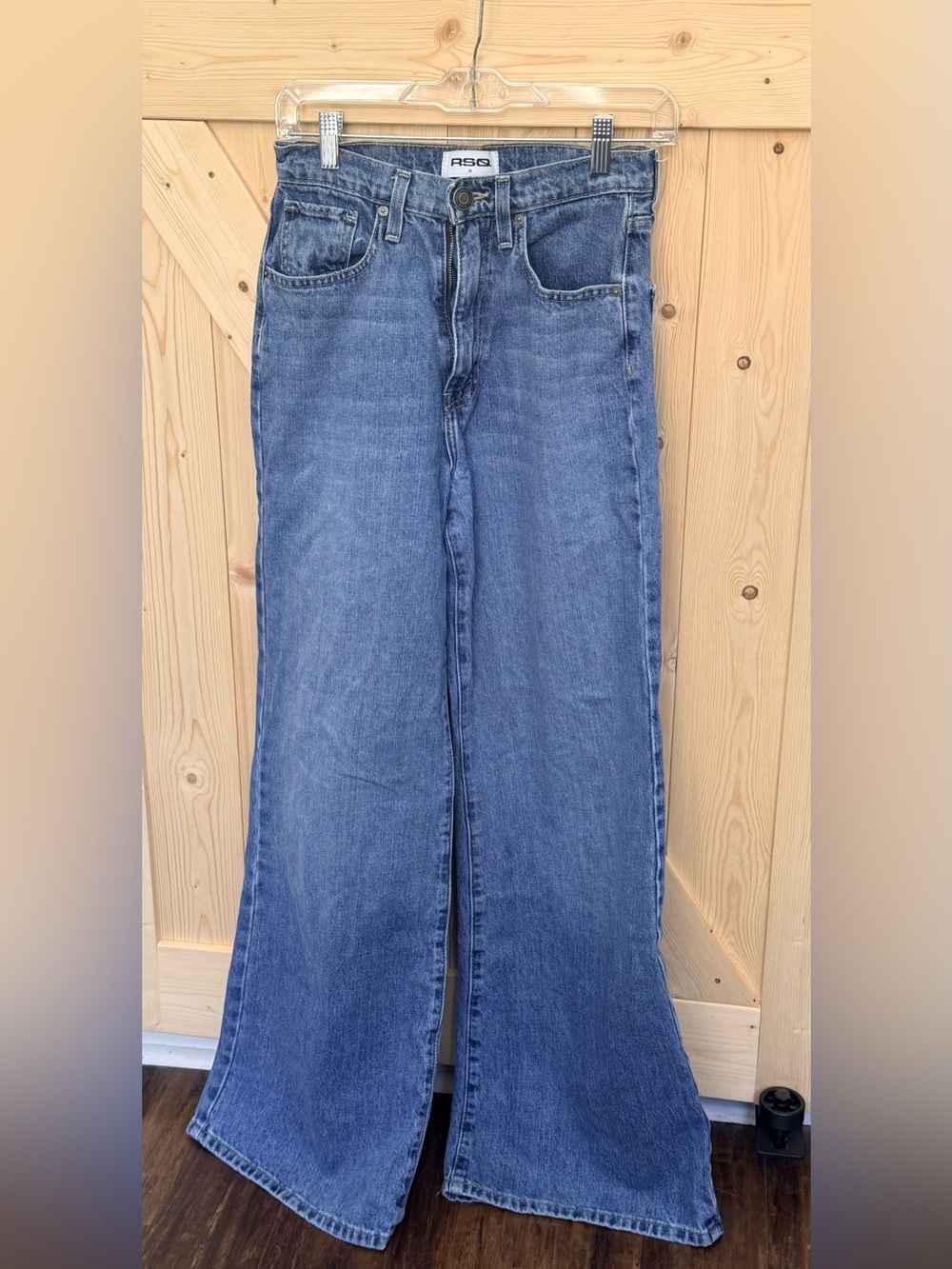 RSQ High-Rise Blue Wide-Leg Flare Jeans